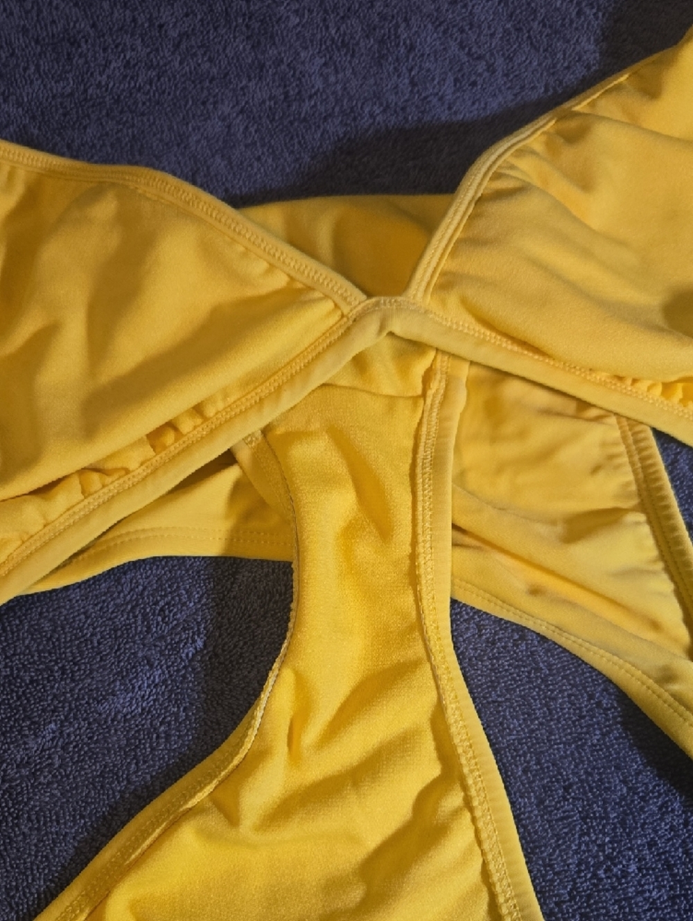 Bright Yellow Ruffle Triangle Bikini - Picture 4 of 6